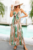 Load image into Gallery viewer, Green Leaves Printed Maxi Boho Dress
