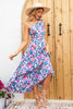 Load image into Gallery viewer, Purple Printed Summer Casual Dress with Hollow-out