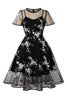 Load image into Gallery viewer, Swing Black 1950s Dress with Embroidery