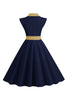 Load image into Gallery viewer, Black Polka Dots Swing 1950s Dress With Bow