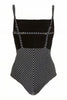 Load image into Gallery viewer, Black Stripe High Waist One Piece Swimsuit with Beach Skirt