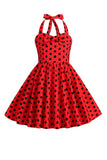 Halter Polka Dot Red Vintage Girls Dress