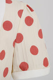 Red Polka Dots Vintage Dress With Short Sleeves