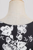 Load image into Gallery viewer, Black V Neck Print Sleeveless 1950s Dress