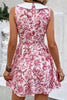 Load image into Gallery viewer, A Line Burgundy Sleeveless Print Summer Dress