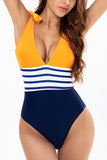 One Piece Yellow Swimsuit with Bows