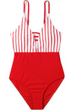 Stripe Spaghetti Straps One Piece Swimwear