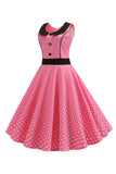 Black Polka Dots Sleeveless Swing Vintage Dress