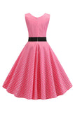 Black Polka Dots Sleeveless Swing Vintage Dress