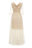 Load image into Gallery viewer, Apricot Tulle Long Sleeve Vintage Dress With Appliques