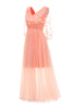 Load image into Gallery viewer, Apricot Tulle Long Sleeve Vintage Dress With Appliques