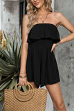 Black Strapless Short Jumpsuits