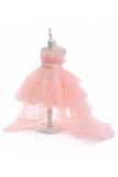 A Line Removable Hot Pink Girl's Party Dress