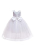 Load image into Gallery viewer, White Weeding Flower Girl Dress with Bow
