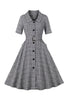 Load image into Gallery viewer, A-Line 3/4 Sleeves Grey 1950s Dress with Pockets