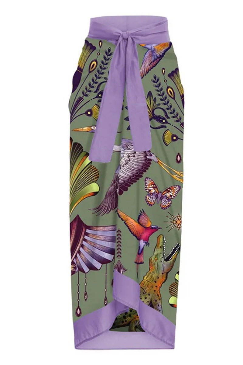 Load image into Gallery viewer, Purple One Piece Printed Swimwear