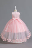 Champagne Beading High Low Butterfly Girls Dresses