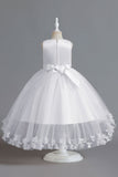 Champagne Beading High Low Butterfly Girls Dresses