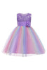Load image into Gallery viewer, Sparkly Boat Neck Purple Girls Dresses