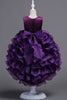 Load image into Gallery viewer, High Low Round Neck Sleeveless Purple Girls Party Dresses
