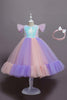 Load image into Gallery viewer, Purple Cap Sleeves Sequins A Line Girls Party Dresses