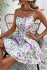 Load image into Gallery viewer, Printed A Line Spaghetti Straps Short Summer Dress