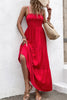 Load image into Gallery viewer, Red Open Back A Line Spaghetti Straps Summer Dress