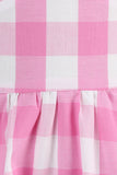 Halter Plaid Sleeveless Pink Vintage Girl Dresses