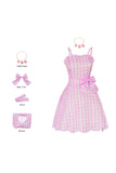 Pink Plaid Vintage 1950s Dress