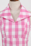 Pink Pin Up Plaid 1950s Vintage Dress