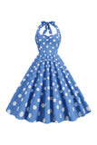 Pink Polka Dots Pin Up Vintage 1950s Dress