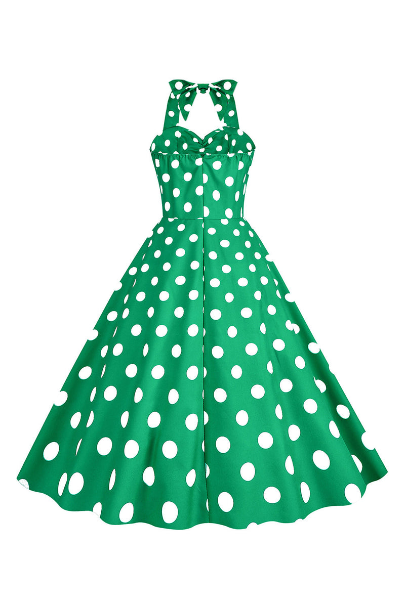 Load image into Gallery viewer, Pink Polka Dots Pin Up Vintage 1950s Dress
