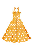 Pink Polka Dots Pin Up Vintage 1950s Dress