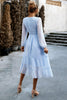 Load image into Gallery viewer, Pink A-Line Long Sleeves Midi Casual Dress