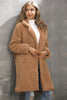 Load image into Gallery viewer, Camel Notched Lapel Long Faux Fur Women Coat