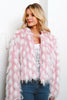 Load image into Gallery viewer, Pink Patchwork Cropped Women Faux Fur Coat
