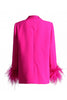 Load image into Gallery viewer, Glitter Fuchsia Shawl Lapel Women Blazer with Feathers