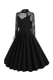 Retro Halloween Dark Hollow Backless Lace Dress