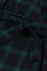 Load image into Gallery viewer, Green Plaid 1950s Swing Dress with Belt