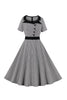 Load image into Gallery viewer, Plaid Black Swing 1950s Dress with Buttons