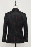 Notched Lapel Single Breasted Black Blazer