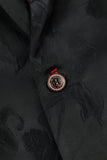 Notched Lapel Single Breasted Black Blazer