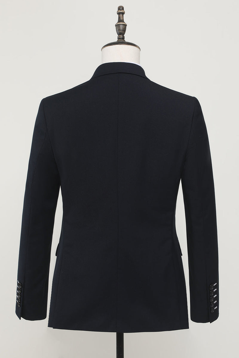 Load image into Gallery viewer, Navy Double Breasted Men&#39;s Blazer