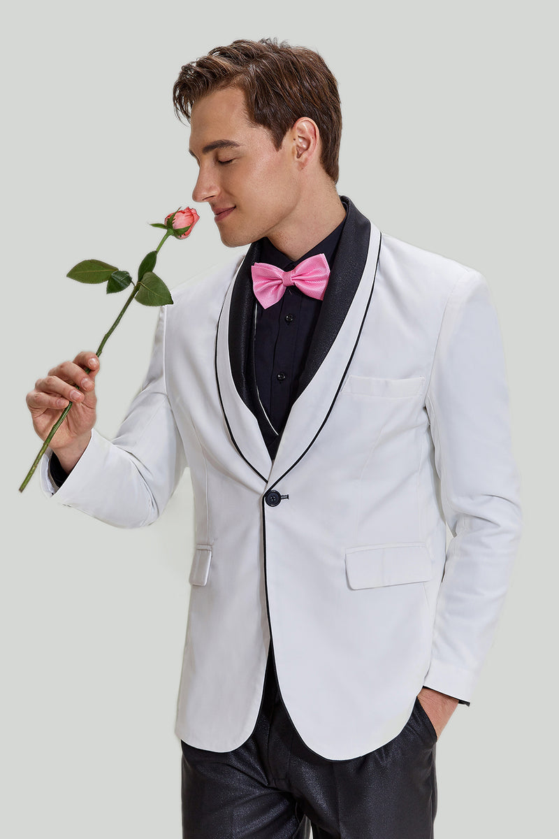 Load image into Gallery viewer, White Men&#39;s 3 Piece Shawl Lapel Prom Suits