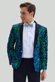 Green Sequined Men's Blazer Jacket