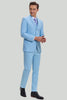 Load image into Gallery viewer, Sky Blue 3 Piece Notched Lapel Men&#39;s Modern Fit Suit