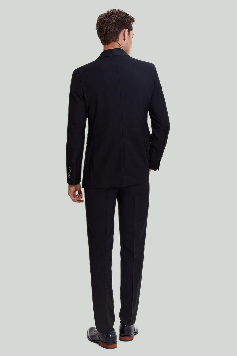 Load image into Gallery viewer, Black Men&#39;s 3 Piece Slim Fit Shawl Lapel Suit