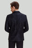Load image into Gallery viewer, Black Jacquard Satin Notched Lapel Blazer