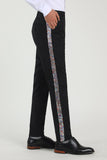 Black Straight Leg Men's Suits Pants with Beading