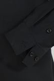 Men's Black Solid Long Sleeves Suit Shirt